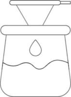 Isolated Chemex Filter Icon in Thin Line Art. vector