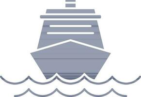 Ship Icon In Blue And White Color. vector