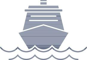 Ship Icon In Blue And White Color. vector