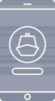 Cruise Booking App In Smartphone Icon. vector