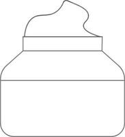 Cream Jar Icon in Thin Line Art. vector