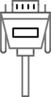 Illustration of Dvi or Vga Cable Icon in line Art. vector