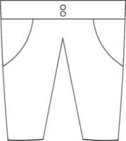 Line Art Illustration of Trouser Or Pant Icon. vector