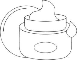 Vector Illustration of Cream Jar in Line Art.