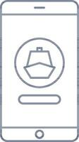 Cruise Booking App In Smartphone Icon. vector