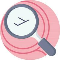 Searching Flight Icon On Pink Background. vector