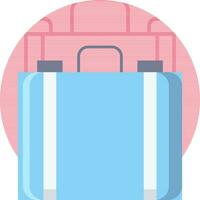 Suitcase Icon On Pink Background. vector