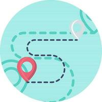 Route Location Icon On Blue Background. vector