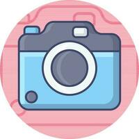 Camera Icon On Pink Background. vector