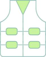 Lifeguard Vest Icon In Green And White Color. vector