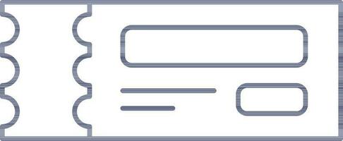 Ticket Icon In Blue Thin Line Art. vector