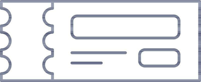 Ticket Icon In Blue Thin Line Art.