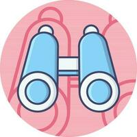 Binocular Icon On Pink Background. vector