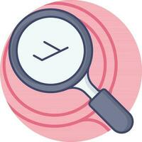 Searching Flight Icon On Pink Background. vector