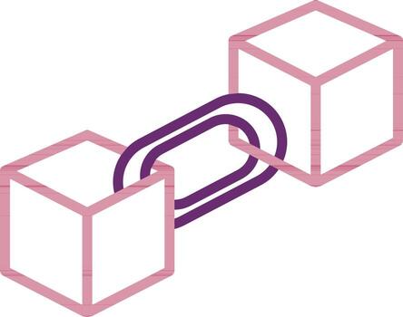 plano estilo de blockchain icono en línea Arte. vector