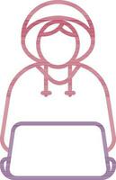 Flat Style of Hacker Icon In Pink And Purple Color. vector