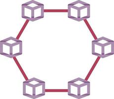 Blockchain Icon In Pink And Purple Color. vector