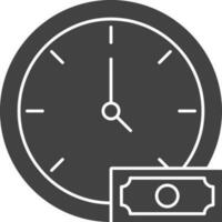 Time Is Money Icon Or Symbol In Gray And White Color. vector