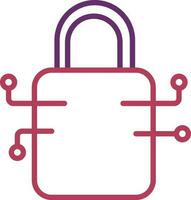 Digital Lock Icon In Pink And Purple Color. vector