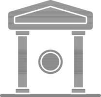 Illustration Of Bank Icon In Gray And White Color. vector