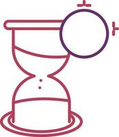 Hourglass with coin Icon In Pink And Purple Color. vector