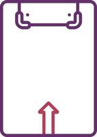 Up Arrow On Clipboard Icon In Purple And Pink Color. vector