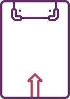 Up Arrow On Clipboard Icon In Purple And Pink Color. vector