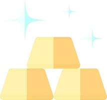 Gold Stack Icon Or Symbol In Yellow Color. vector