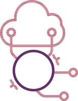 Cloud Funding Icon In Pink And Purple Color. vector