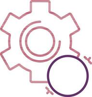 Coin With Setting Icon In Pink And Purple Color. vector