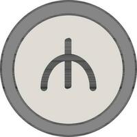 Grey Manat Coin Icon in Flat Style. vector