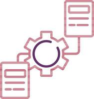 Document Management Icon In Pink And Purple Color. vector