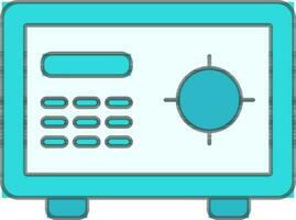 Illustration Of Safe Box Icon In Cyan Color. vector