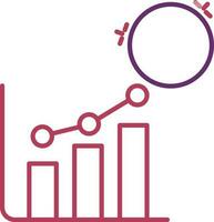 Growing Financial bar chart icon In Thin Line Art. vector