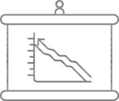 Linear Style Infographic Projection Screen Icon. vector