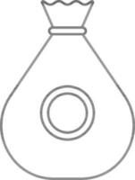 Money Bag Icon Or Symbol In Linear Style. vector
