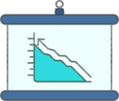 Blue And Cyan Infographic Projection Screen Icon. vector