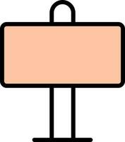Signboard Icon or Symbol in White and Peach Color. vector