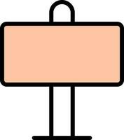 Signboard Icon or Symbol in White and Peach Color. vector