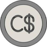 Isolated Cordoba Coin Icon in Gray Color. vector