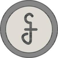 Vector Illustration of Gray Cambodia Coin.