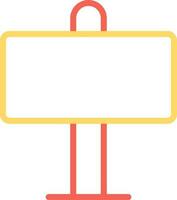 Signboard Icon or Symbol in Red and Yellow Line Art. vector