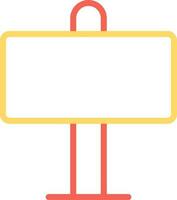 Signboard Icon or Symbol in Red and Yellow Line Art. vector