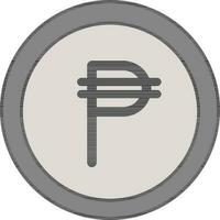 vector ilustración de gris peso moneda.