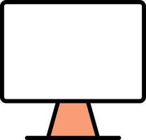 Computer Icon or Symbol in White and Peach Color. vector