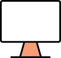 Computer Icon or Symbol in White and Peach Color. vector