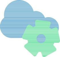 Cloud Setup Icon In Blue And Green Color. vector