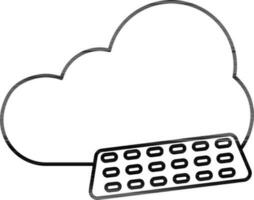 Cloud With Keyboard Icon In Flat Style. vector