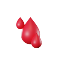 Red blood drop 3d illustration render png