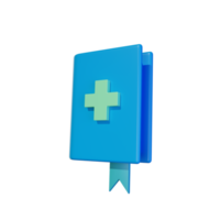Medical book in 3d illustration style png